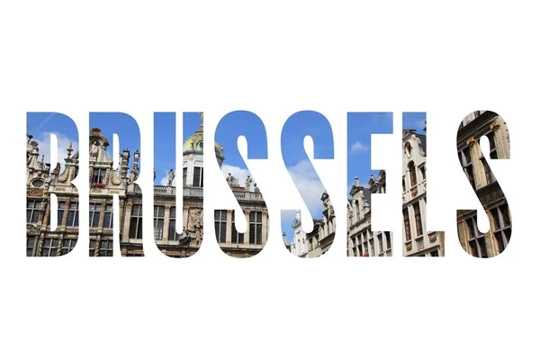 Brussels Belgium City Name Text Photo Background — Stock Photo, Image