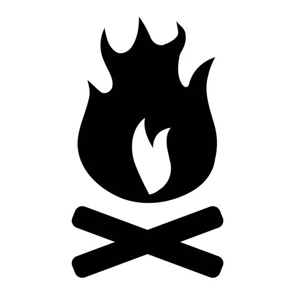 Kamp Ateşi Icon Basit Vektör Şenlik Ateşi Resimde Tasarım Öğesi — Stok Vektör
