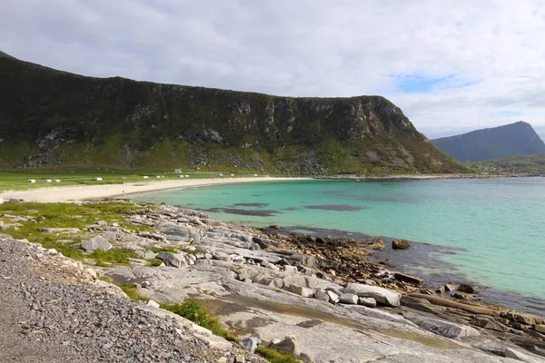 Plaj Kuzey Kutbu Norveç'te — Stok fotoğraf