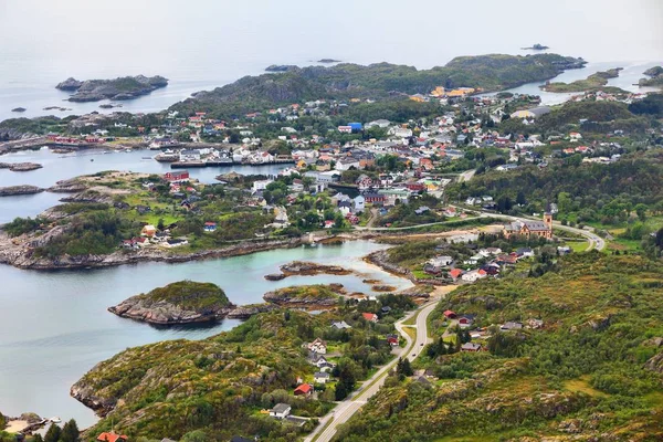 Eilanden Van Lofoten Noorwegen Arctic Kabelvag Stad Zicht Austvagoya Eiland — Stockfoto