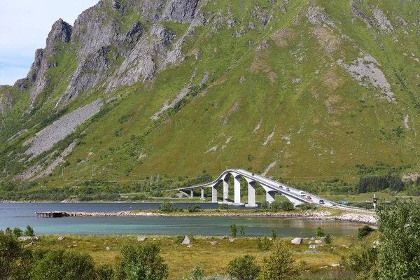 Norvégia island híd — Stock Fotó