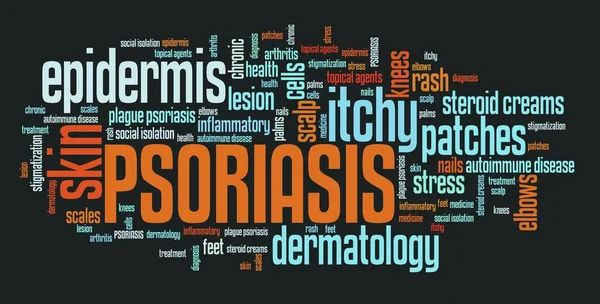 Psoriasis word cloud — Stockfoto