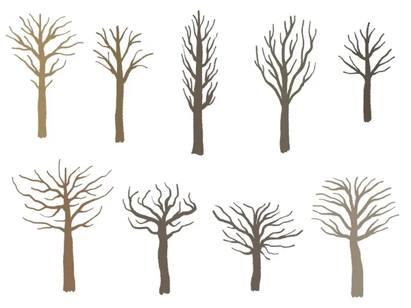 Karga träd set — Stock vektor