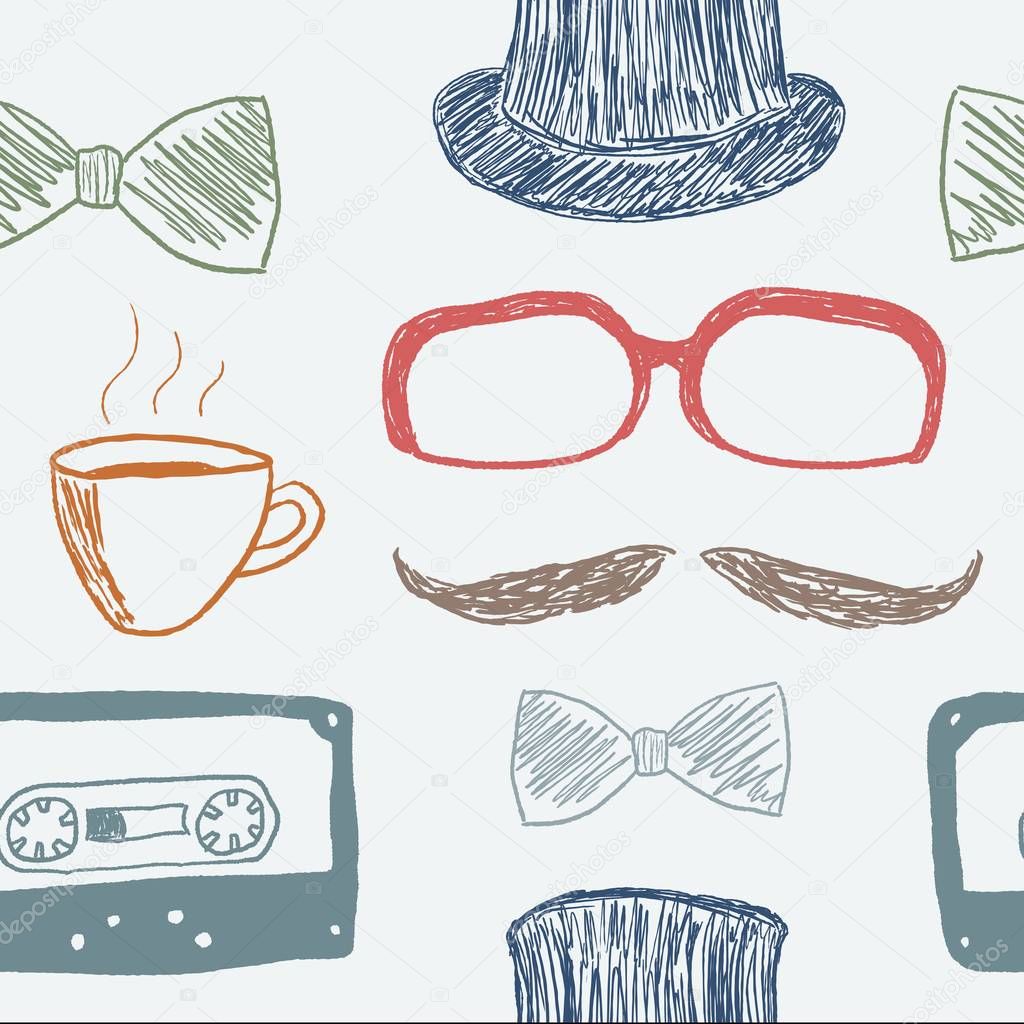 Hipster background vector