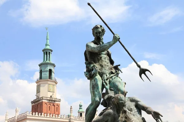 Poznan Neptune monument — Stock Photo, Image