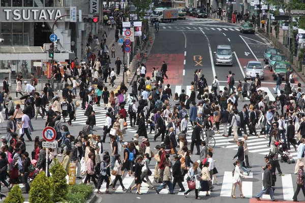 Multitud Shibuya - vida en la ciudad — Foto de Stock