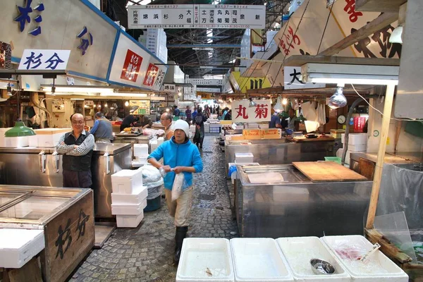 Mercato del pesce Tsukiji — Foto Stock
