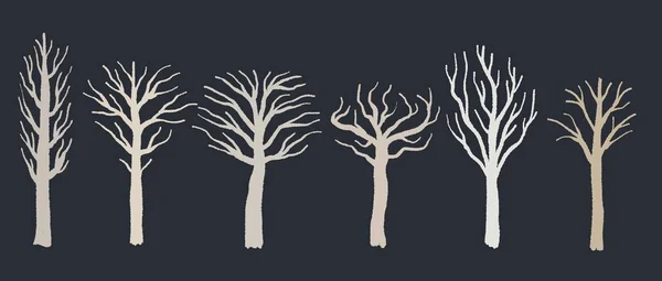 Bare tree set — Stock Vector