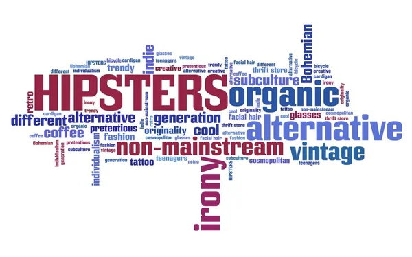 Hipsters lifestyle - word cloud sign — Stock Photo, Image