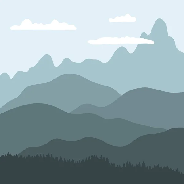 Montañas - ilustración vectorial — Vector de stock