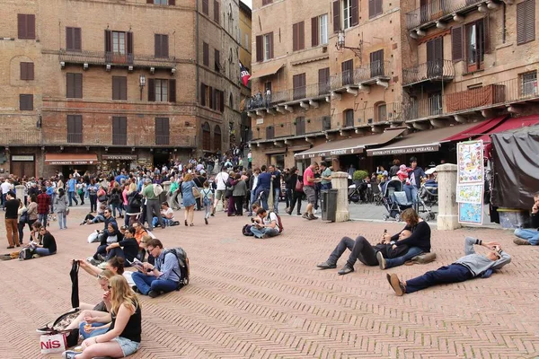 Siena Staroměstské náměstí — Stock fotografie