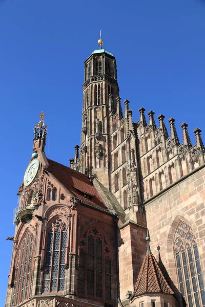 Nürnberg City Niemczech Region Środkowej Frankonii Kościół Marii Panny Frauenkirche — Zdjęcie stockowe