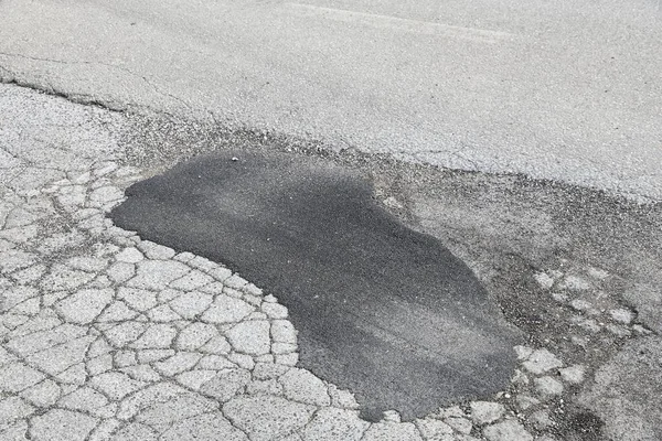 Damaged road in Italy — Stock Photo, Image