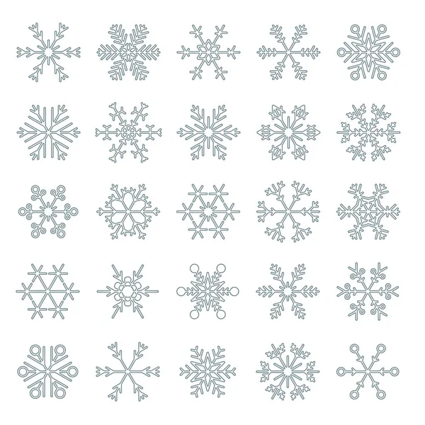 Vector copos de nieve conjunto — Vector de stock