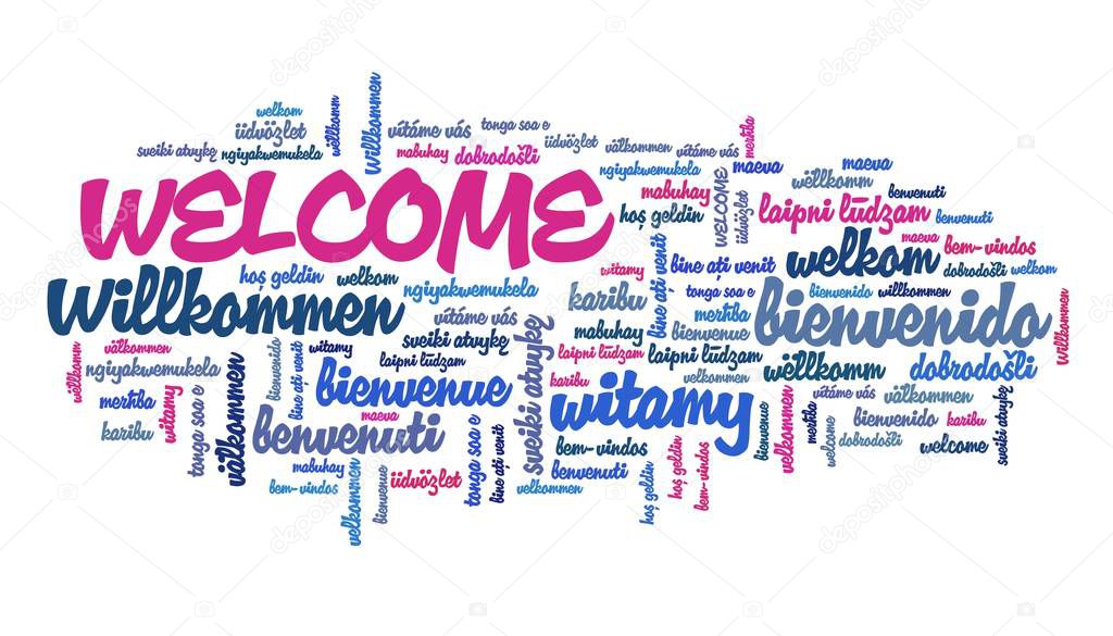 Welcome text sign