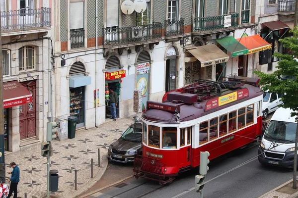 Lissabon rode tram — Stockfoto