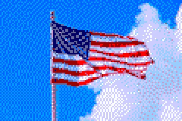 Pixel art American flag — стокове фото