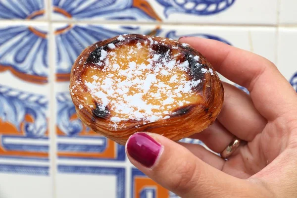 Portuguese food - pastel de nata — стоковое фото