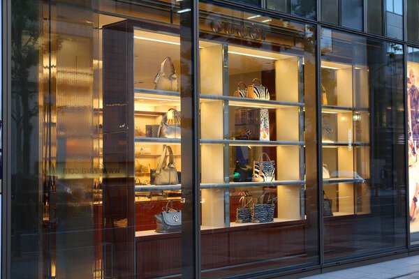 NAGOYA, JAPAN - MAY 3, 2012: Gucci luxury fashion store in Nagoya, Japan. Retail sales amounted to137.6 trillion yen in Japan in 2012.