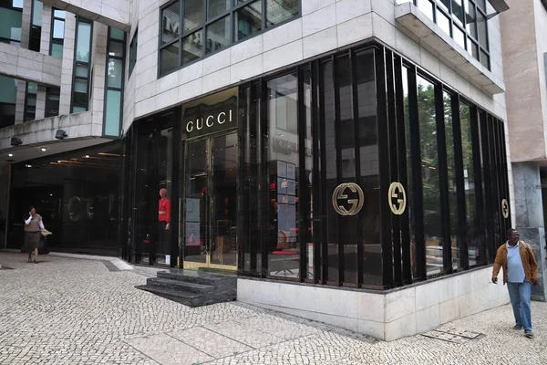 Лисбон Португаль Июня 2018 Магазин Моды Gucci Авенида Либердаде Лиссабоне — стоковое фото