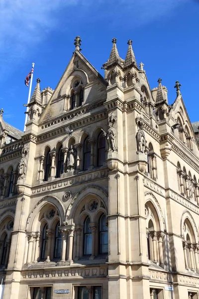 Bradford City Großbritannien Rathaus Jahrhundertplatz — Stockfoto