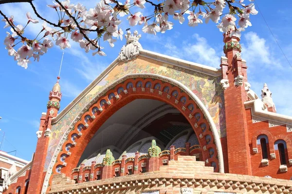 Valencia Spanje Mercado Colon Oude Markthal Waar Momenteel Exclusieve Restaurants — Stockfoto