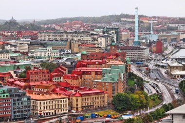 Göteborg, İsveç - Inom Vallgraven ve Nordstaden ilçeleriyle kent manzarası.