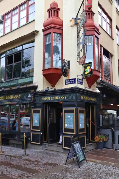 Gothenburg Suecia Agosto 2018 Embajada Irlanda Pub Restaurante Irlandés Gotemburgo —  Fotos de Stock