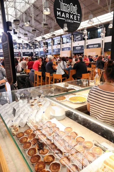 Lisbonne Portugal Juin 2018 Magasin Traditionnel Pasteis Nata Marché Timeout — Photo