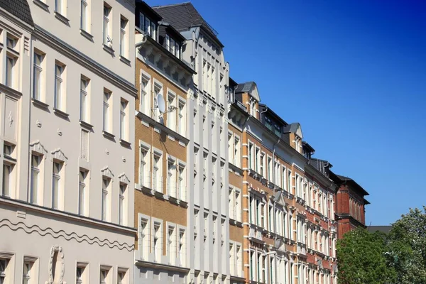 Chemnitz Allemagne Vue Sur Rue Architecture Résidentielle Allemande Immeubles Quartier — Photo