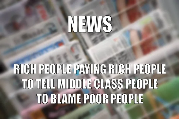 Hírek Sajtó Média Vicces Mém Közösségi Média Megosztására Gazdagok Szegények — Stock Fotó