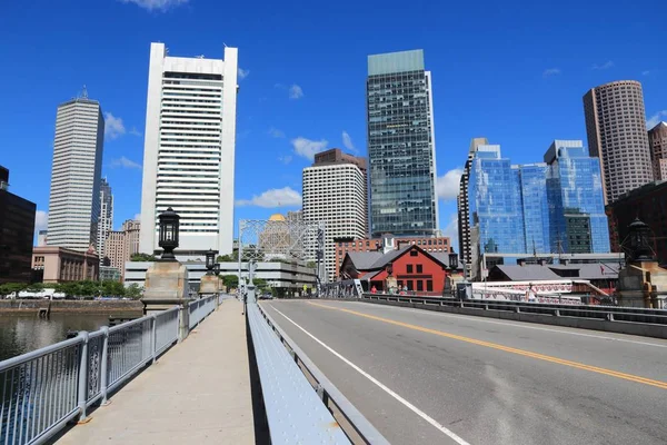 Horizonte Cidade Boston Vista Panorâmica Urbana Massachusetts Eua — Fotografia de Stock