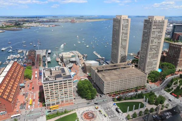 Boston Stad Stadszicht Met Long Wharf East Boston — Stockfoto