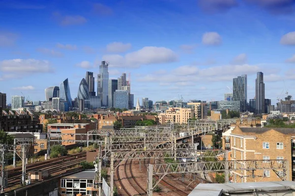 Skyline Cidade Londres Com Edifícios Escritórios Modernos — Fotografia de Stock