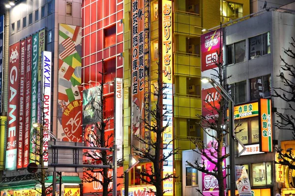 Tokyo Japan April 2012 Neon Lights Akihabara Electric Town Shopping — Stock Photo, Image