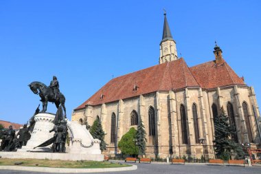Cluj-Napoca şehri, Romanya. Aziz Michael 'ın Gotik Kilisesi.