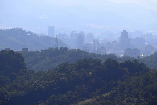 Taipei Naturaleza Ciudad Contaminación Urbana Neblina —  Fotos de Stock