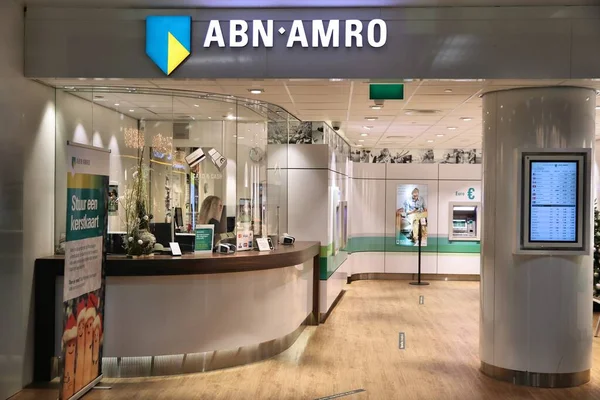 Amsterdam Netherlands December 2018 Abn Amro Bank Branch Schiphol Airport — Stock Photo, Image