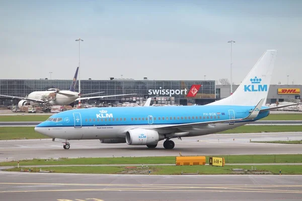 Amsterdam Niderlandy Grudnia 2018 Klm Boeing 737 700 Lotnisku Schiphol — Zdjęcie stockowe