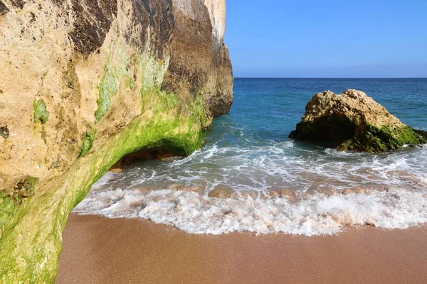 Strand Von Benagil Praia Benagil Der Algarve Portugal — Stockfoto