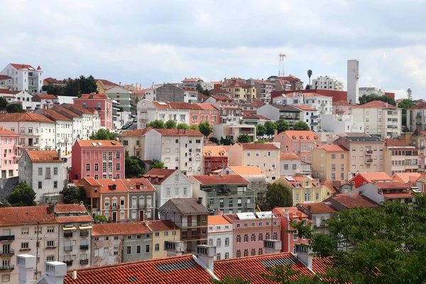 Coimbra city urban landscape in Portugal. Residential buildings.