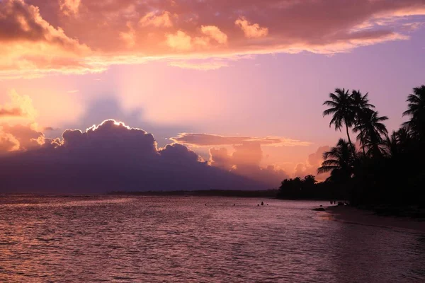 Guadalupa Spiaggia Tramonto Paesaggio Caraibico Spiaggia Bois Jolan Plage Bois — Foto Stock