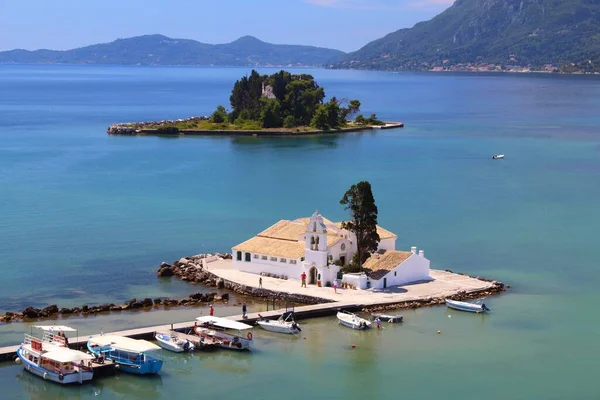 Kanoni Corfu Church Panagia Vlacherna Mouse Island Monastery — Stock Photo, Image