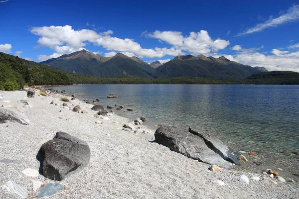 Przyroda Nowej Zelandii Jezioro Manapouri Regionie Southland Fiordland — Zdjęcie stockowe