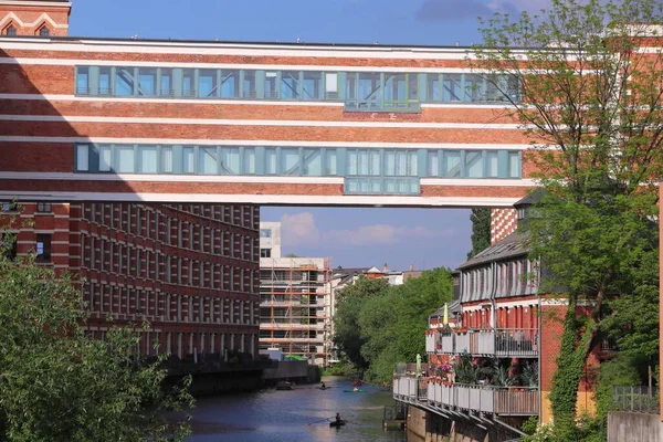 Leipzig Stad Tyskland Plagwitz Före Detta Industriområde Gamla Tegelbruk Och — Stockfoto