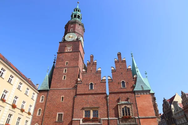 Wroclaw City Simgeleri Rynek Meydanı Ndaki Eski Belediye Binası Wroclaw — Stok fotoğraf