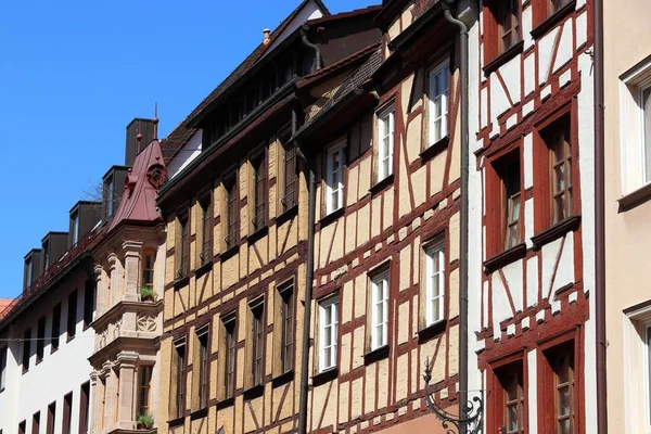 Νυρεμβέργη Πόλη Γερμανία Παραδοσιακή Αρχιτεκτονική Σπιτιών — Φωτογραφία Αρχείου