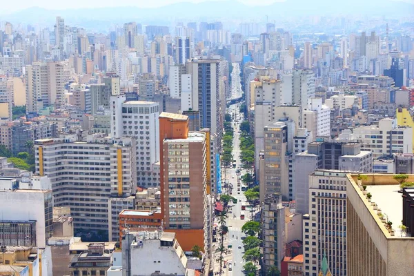 Widok Lotu Ptaka Miasto Sao Paulo Brazylii Wieżowce Wielkomiejskie — Zdjęcie stockowe