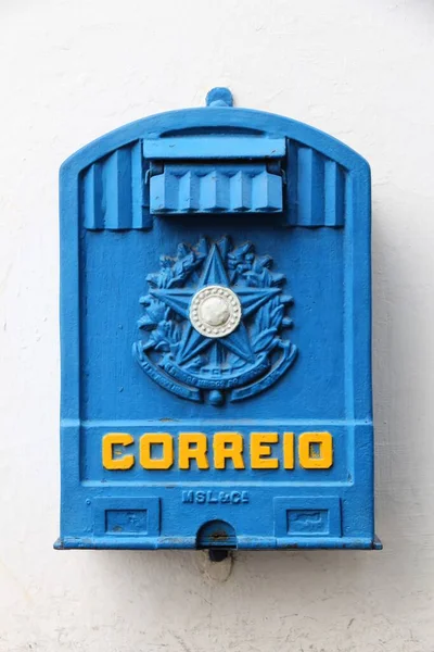 Paraty Brésil Octobre 2014 Vintage Correios Brazilian Post Service Blue — Photo