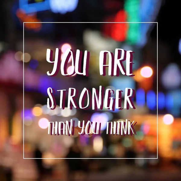 You are stronger than you think. Workplace inspirational quote poster. Success motivation text.